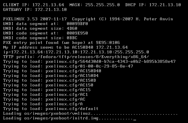 Booting using PXE